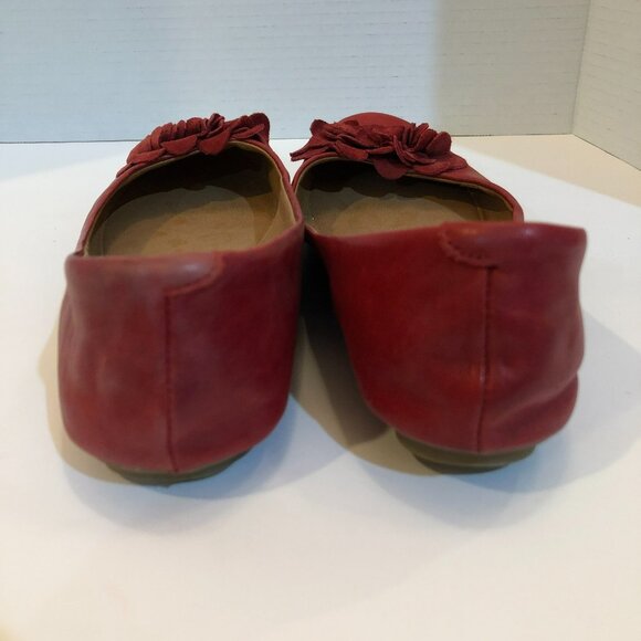 Kenneth Cole Reaction Womens Size 8.5 M Red Leather Slip On Ballet Flats Shoes - Picture 8 of 11